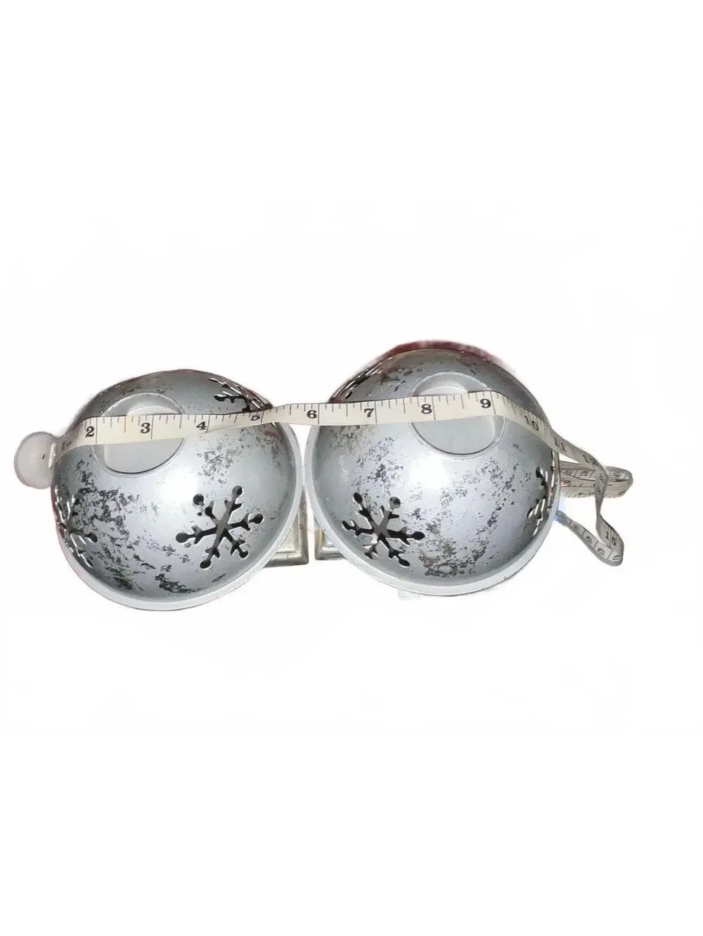 Two Vintage Style Metal Jingle Bell Stocking Holders